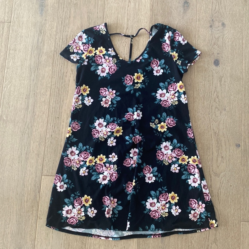 Pink rose floral dress